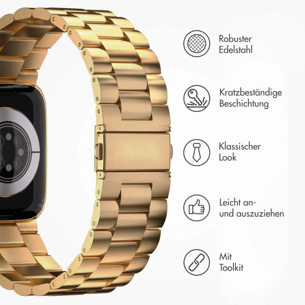 imoshion Edelstahlarmband für das Apple Watch Series 1 bis 11 / SE / Ultra (44/45/46/49 mm) - Gold