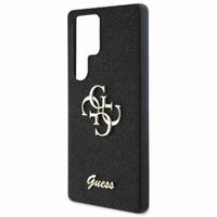 Guess 4G Metal Logo Back Cover mit Glitter Samsung Galaxy S25 Ultra - Schwarz