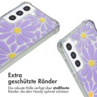 imoshion Design Hülle mit Band Samsung Galaxy S21 FE - Tropical Violet Flowers Connect