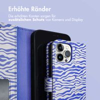 imoshion ﻿Design Klapphülle für das iPhone 12 (Pro) - White Blue Stripes