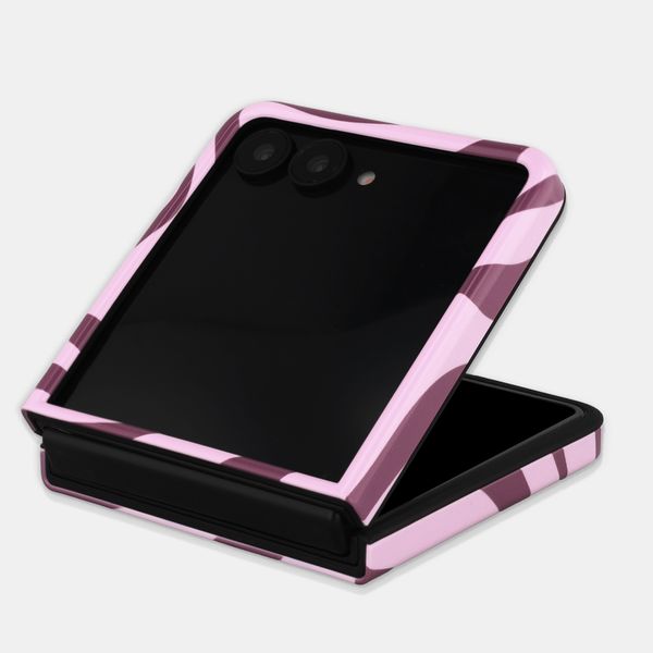 Selencia Vivid Rückabdeckung mit MagSafe Samsung Galaxy Z Flip 8 - Wavy Swirl Pink Plum