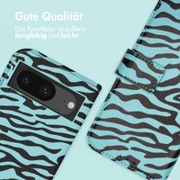 imoshion Design Klapphülle Google Pixel 8a - Black Blue Stripes