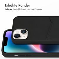 Accezz Premium Leather Card Slot Back Cover für das Apple iPhone 14 Plus - Schwarz