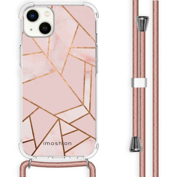 imoshion Design Hülle mit Band für das iPhone 14 Plus - Pink Graphic