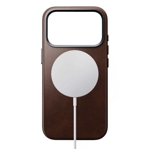 Nomad Traditionelles Horween-Leder Backcover mit MagSafe Apple iPhone 17 Pro - Rustic Brown