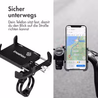 imoshion Handyhalterung für Fahrrad und Motorrad - Aluminium - Leicht - Verstellbar - Schwarz