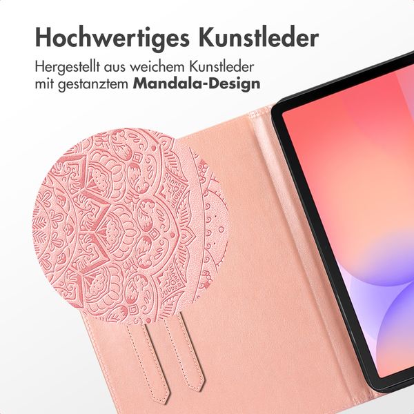 imoshion Mandala Klapphülle Samsung Galaxy Tab S9 11.0 Zoll / S10 Lite / S10 FE / S9 FE 10.9 Zoll - Rose Gold