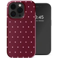 Selencia Vivid Back Cover Apple iPhone 14 Pro - Happy Dots Burgundy