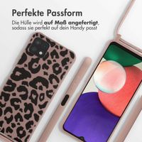 imoshion Silikonhülle design mit Band für das Samsung Galaxy A22 (5G) - Animal Pink