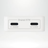 Accezz Ultra Slim GaN Ladegerät - 2x USB-C - 65 W - Weiß
