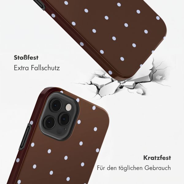 Selencia Vivid Back Cover Apple iPhone 12 (Pro) - Happy Dots Chocolate