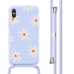 imoshion SilikonHülle design mit Band Apple iPhone X / Xs - Lila Flower Distance