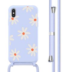 imoshion Silikonhülle design mit Band für das iPhone X / Xs - Lila Flower Distance