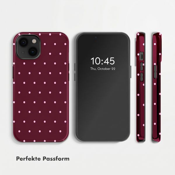 Selencia Vivid Rückabdeckung mit MagSafe Apple iPhone 14 - Happy Dots Burgundy