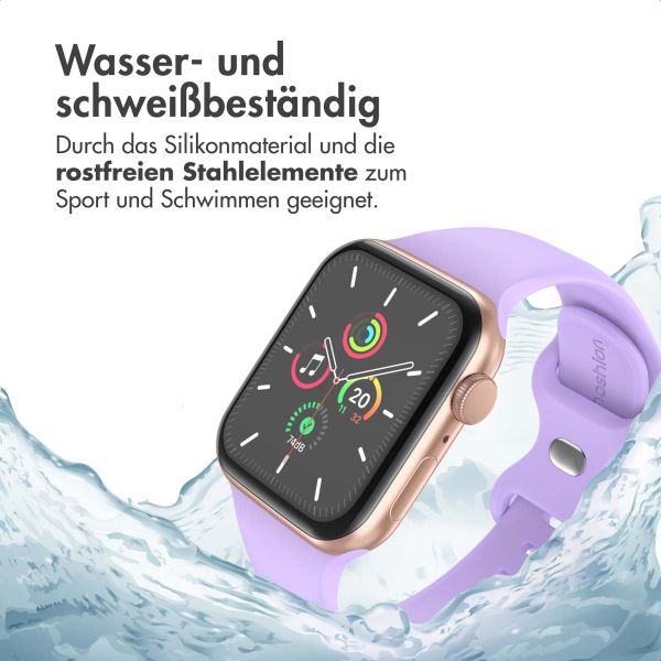 imoshion Silikonband⁺ für die Apple Watch Series 1 bis 9 / SE (38/40/41 mm) | Series 10 (42 mm) - Lila - Größe S/M