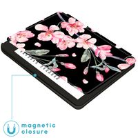 imoshion Design Slim Hard Case Sleepcover mit Stand Kobo Sage / Tolino Epos 3 - Blossom Watercolor Black