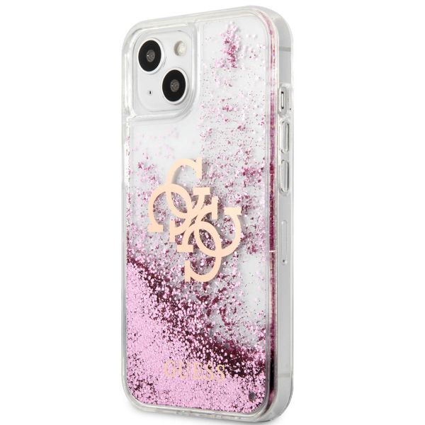 Guess 4G Logo Liquid Glitter Back Cover für das iPhone 13 Mini - Pink