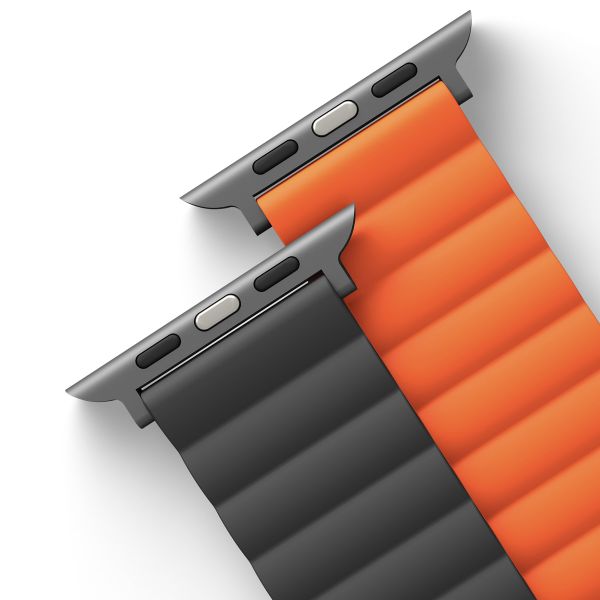 Uniq Revix doppelseitiges Armband für das  Apple Watch Series 1 t/m 11 / SE / Ultra (44/45/46/49 mm) - Charcoal (Grey/Orange)
