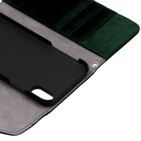 iDeal of Sweden Mayfair Clutch Velvet Grün für das iPhone Xs / X