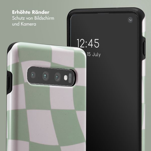 Selencia Vivid Tough Back Cover für das Samsung Galaxy S10 - Groovy Sage Green