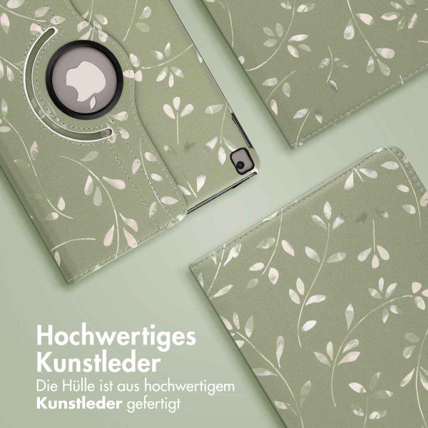 imoshion 360° drehbare Design Klapphülle für das iPad 9 (2021) / iPad 8 (2020) / iPad 7 (2019) 10.2 Zoll - Green Flowers