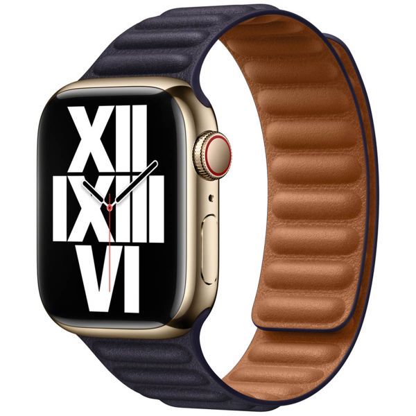 Apple Leather Link für die Apple Watch Series 1 bis 9 / SE (38/40/41 mm) | Series 10 (42 mm) - Größe S/M - Ink