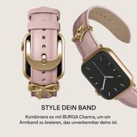 Burga Armband aus echtem Leder für Apple Watch | 44/45/46/49 mm - Pillow Talk / Gold