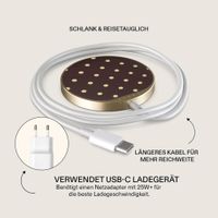 Burga Kabelloses magnetisches Ladegerät - MagSafe und Qi2 - Sorry Busy / Gold