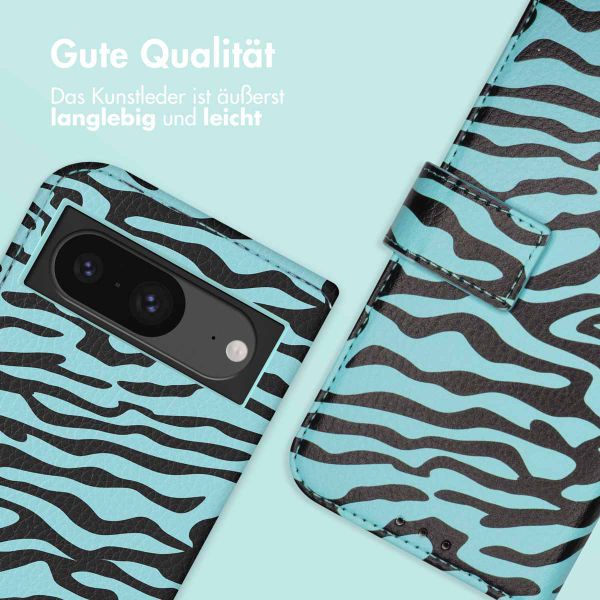 imoshion Design Klapphülle Google Pixel 8a - Black Blue Stripes