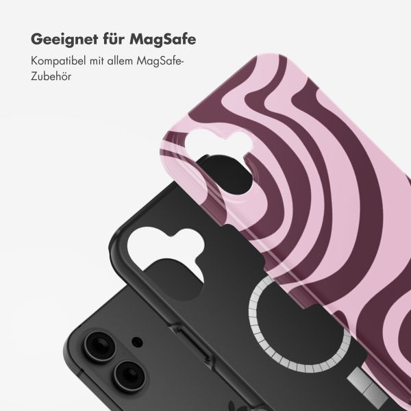 Selencia Vivid Tough Back Cover MagSafe für das iPhone 16 - Wavy Swirl Pink Plum