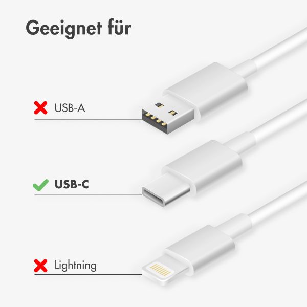 imoshion Braided USB-C-zu-USB-C-Kabel 60 W 2er-Pack - 1 Meter - Weiß