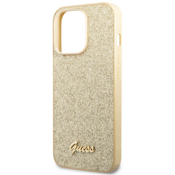 Guess Glitter Flakes Back Cover für das iPhone 14 Pro Max - Gold