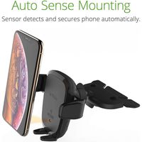 iOttie AutoSense Wireless Fast Charging Mount – Handyhalterung für das Auto – Lüftungsgitter und CD-Player – schwarz