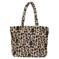 Selencia Zaya Tote Bag - Teddy Laptoptasche 16 Zoll - Leopard