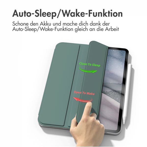 imoshion Magnetic Klapphülle Apple iPad Air 11 Zoll (2025) M3 / (2024) M2 / Air 5 (2022) / Air 4 (2020) - Dunkelgrün