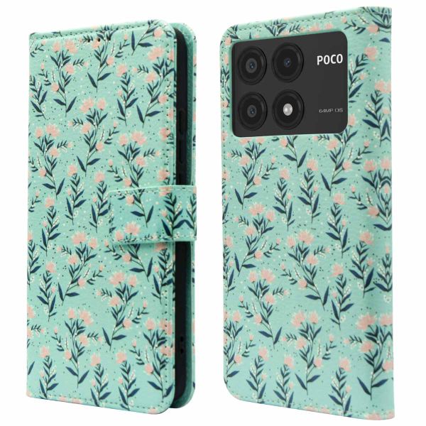 imoshion Design Klapphülle Xiaomi Poco X6 Pro - Blue Flowers