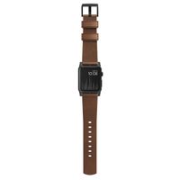 Nomad Modernes Lederarmband für das  Apple Watch Series 1 t/m 11 / SE / Ultra (44/45/46/49 mm) - Brown / Black