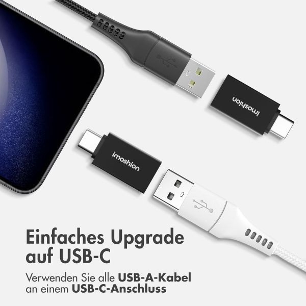 imoshion  2x USB-C (Stecker)-auf-USB-A 3.2 (Buchse)-Adapter – OTG – Schwarz