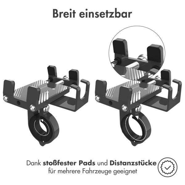 imoshion Handyhalterung für das Fahrrad – verstellbar – universell – Aluminium – grau