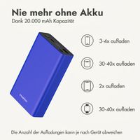 imoshion Ultra Series Aluminium Powerbank 20.000 mAh - Schnellladen bis 33W - Cobalt Blue
