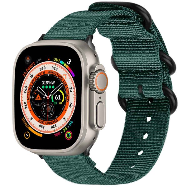 imoshion Nylonarmband für das Apple Watch Series 1-10 / SE / Ultra (2) - 42/44/45/46/49 mm - Dunkelgrün