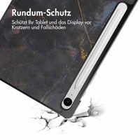 imoshion Design Trifold Klaphülle Samsung Galaxy Tab S9 11.0 Zoll / Tab S10 FE / S9 FE 10.9 Zoll - Black Marble