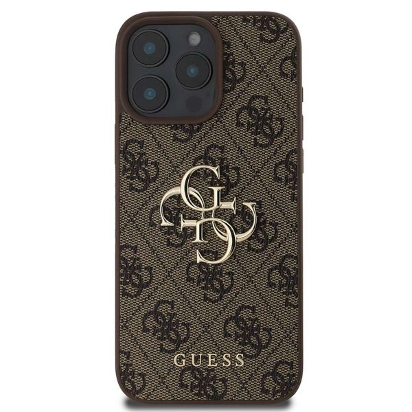 Guess 4G Metal Logo Back Cover Apple iPhone 16 Pro Max - Braun