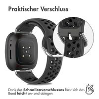 imoshion Silikonband Sport für das Fitbit Versa 4 / 3 / Sense (2) - Grau/Schwarz