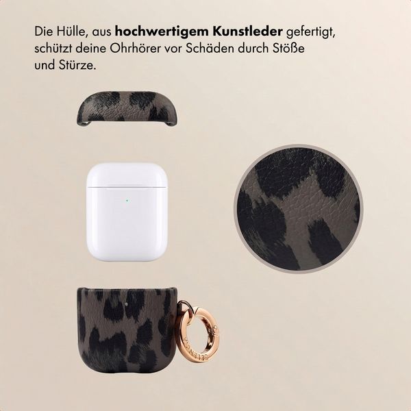 Selencia Sabi Hülle Panthermuster  Apple Airpods 1 / 2 - Midnight Black