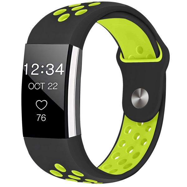 imoshion Silikonband Sport für das Fitbit Charge 2 - Schwarz / Lime