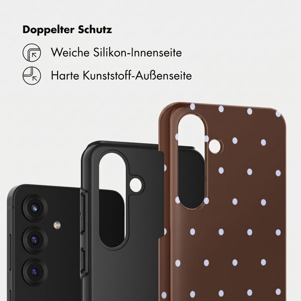 Selencia Vivid Back Cover Samsung Galaxy S25 - Happy Dots Chocolate