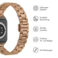 Selencia Slim Stahlgliederarmband für das  Apple Watch Series 1 t/m 9 / SE (38/40/41 mm) | Series 10 / 11 (42 mm) - Rosé gold