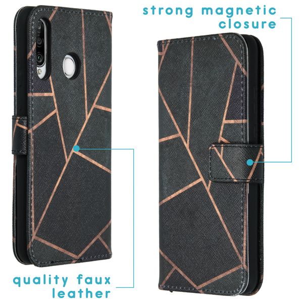 imoshion Design TPU Klapphülle Huawei P30 Lite - Black Graphic