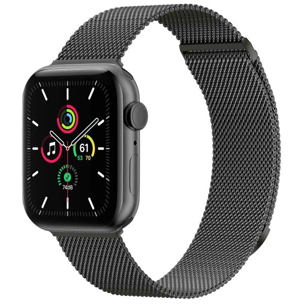 imoshion Mailändische Magnetarmband für die Apple Watch Series 1 bis 9 / SE (38/40/41 mm) | Series 10 (42 mm) - Größe M - Space Gray